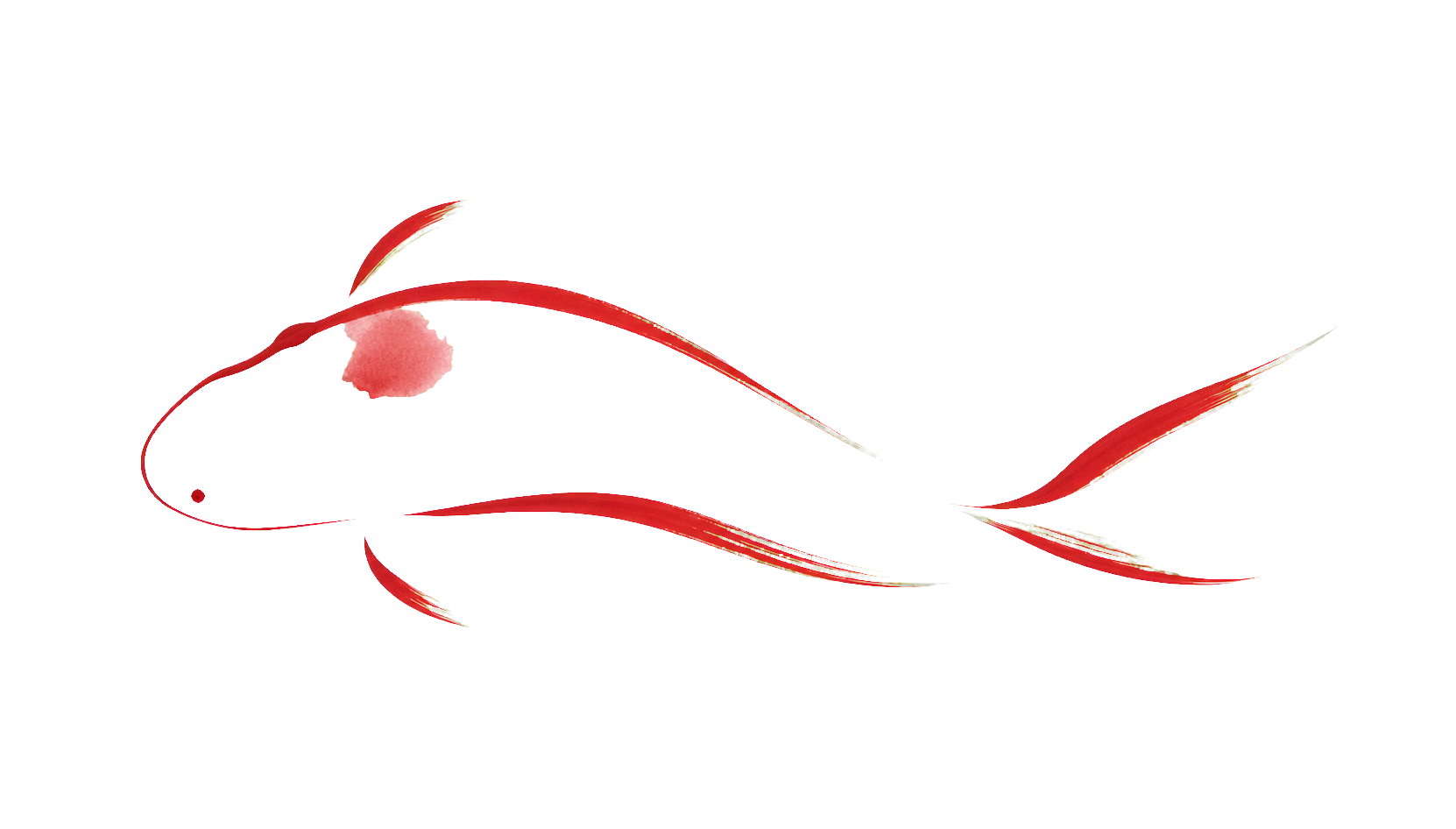 Cinnabar koi decorative element